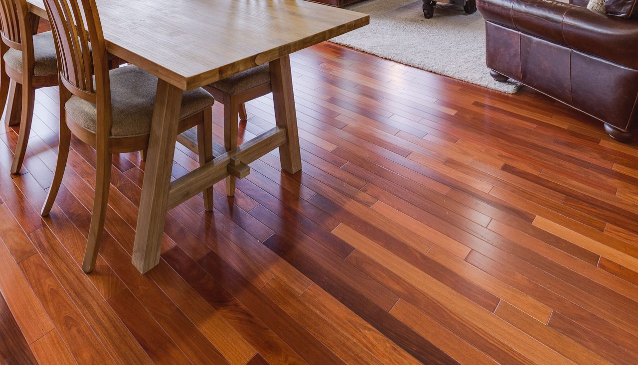 Living room with new hardwood flooring